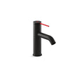 KOHLER Components K-77958-4AMU-BLR Matte Black with Red Accents Single-handle bathroom sink faucet, 1.2 gpm
