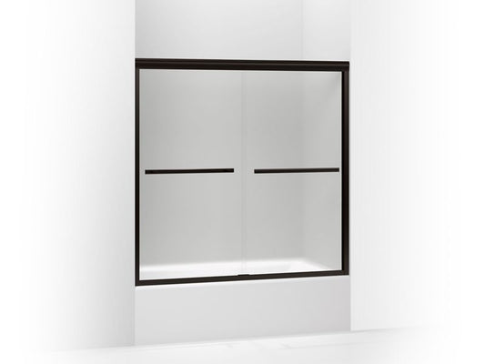 KOHLER K-709062-D3-ABZ Gradient Sliding bath door, 58-1/16" H x 56-5/8 - 59-5/8" W, with 1/4" thick Frosted glass