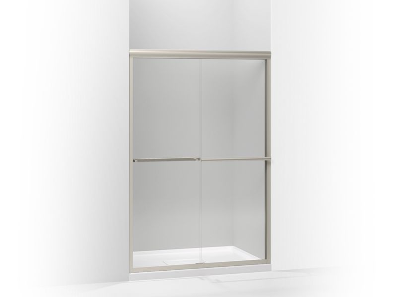 KOHLER K-709063-L-MX Gradient Sliding shower door, 70-1/16" H x 42-5/8 - 47-5/8" W, with 1/4" thick Crystal Clear glass