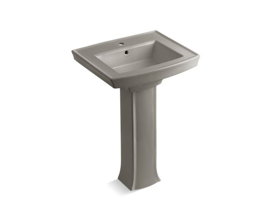 KOHLER K-2359-1-K4 Cashmere Archer Pedestal bathroom sink with single faucet hole