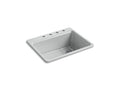 KOHLER K-8668-4A1-95 Riverby 27" Top-Mount Single-Bowl Kitchen Sink In Ice Grey