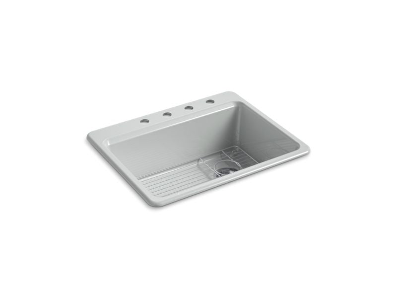 KOHLER K-8668-4A1-95 Riverby 27" Top-Mount Single-Bowl Kitchen Sink In Ice Grey