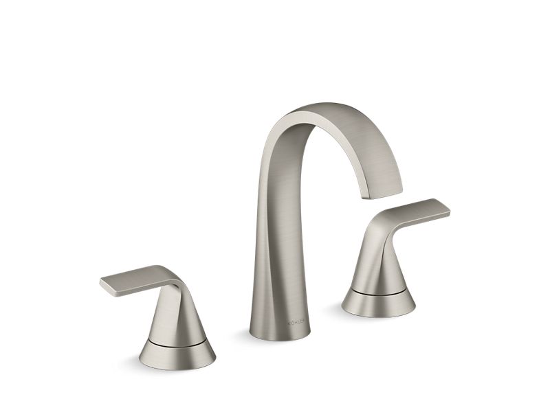 KOHLER K-R30579-4D-BN Cursiva Widespread bathroom sink faucet