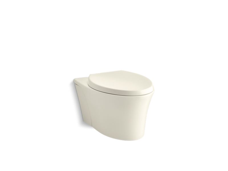 KOHLER K-6299-96 Veil Wall-hung compact elongated dual-flush toilet with Quiet-Close seat