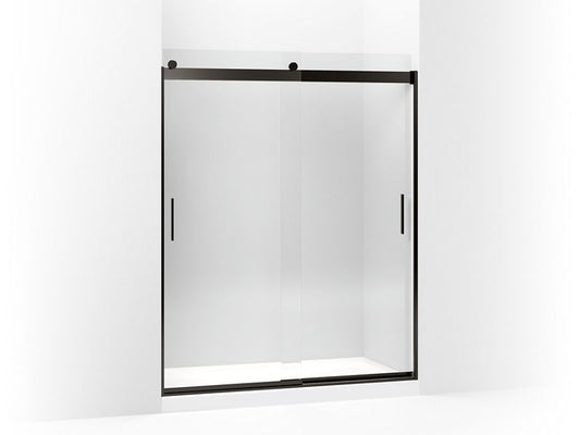 KOHLER K-706009-L-ABZ Anodized Dark Bronze Levity Sliding shower door, 74" H x 56-5/8 - 59-5/8" W, with 1/4" thick Crystal Clear glass