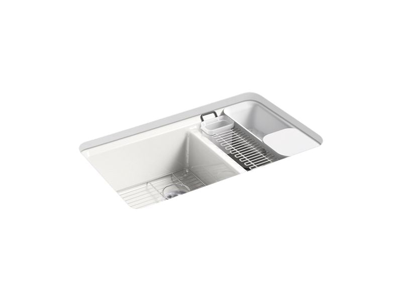 KOHLER K-8669-5UA3-FF Sea Salt Riverby 33" undermount double-bowl workstation kitchen sink