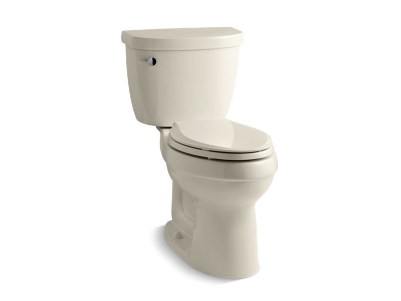 KOHLER K-3589-T-47 Cimarron Comfort Height two-piece elongated 1.6 gpf toilet with tank cover locks