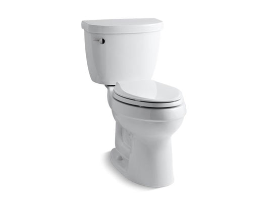 KOHLER K-3589-T-0 Cimarron Comfort Height two-piece elongated 1.6 gpf toilet with tank cover locks