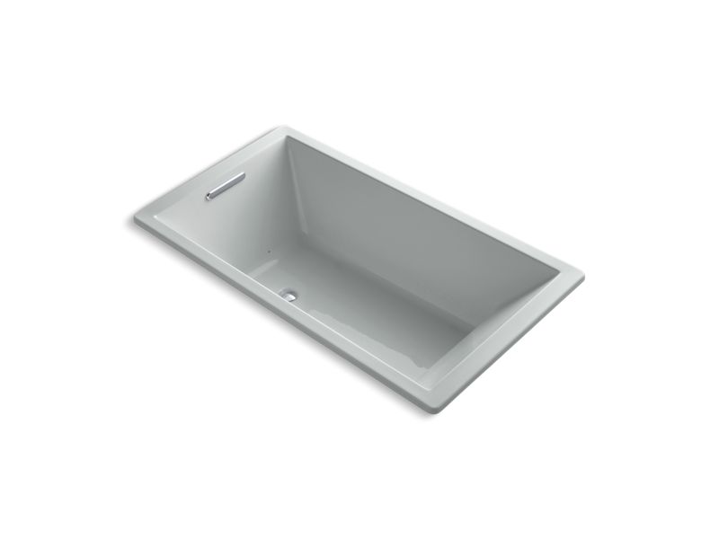 KOHLER K-1173-GHVB-95 Underscore 66" X 36" Drop-In Vibracoustic Bath With Heated Bubblemassage In Ice Grey