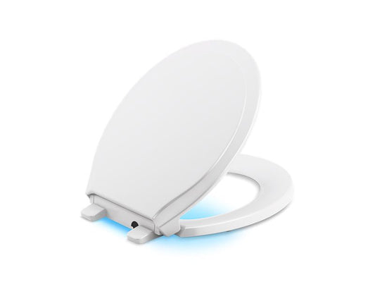 KOHLER K-78059-0 Rutledge Nightlight Quiet-Close Round-front toilet seat