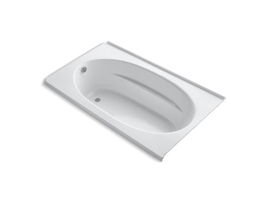 KOHLER K-1115-L-0 White Windward 72" x 42" alcove bath with integral flange and left-hand drain