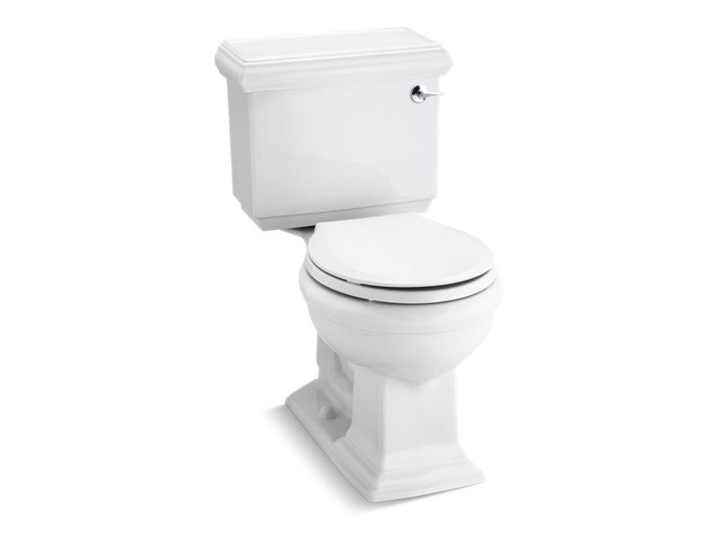 KOHLER K-3986-RA-0 Memoirs Classic Two-Piece Round-Front Toilet, 1.28 Gpf In White