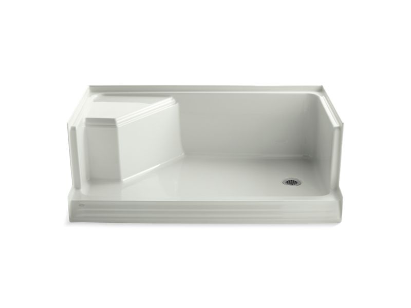 KOHLER K-9496-NY Memoirs 60" x 36" single threshold right-hand drain shower base with integral seat at left