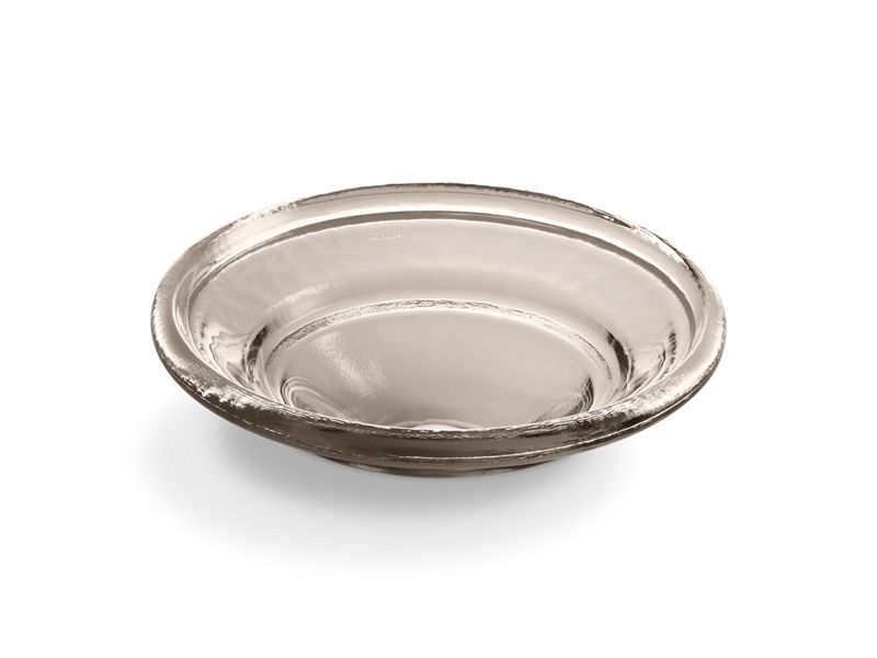 KOHLER K-2276-TG3 Spun Glass 17-1/2" Round Drop-In Vessel Bathroom Sink, No Overflow In Translucent Doe
