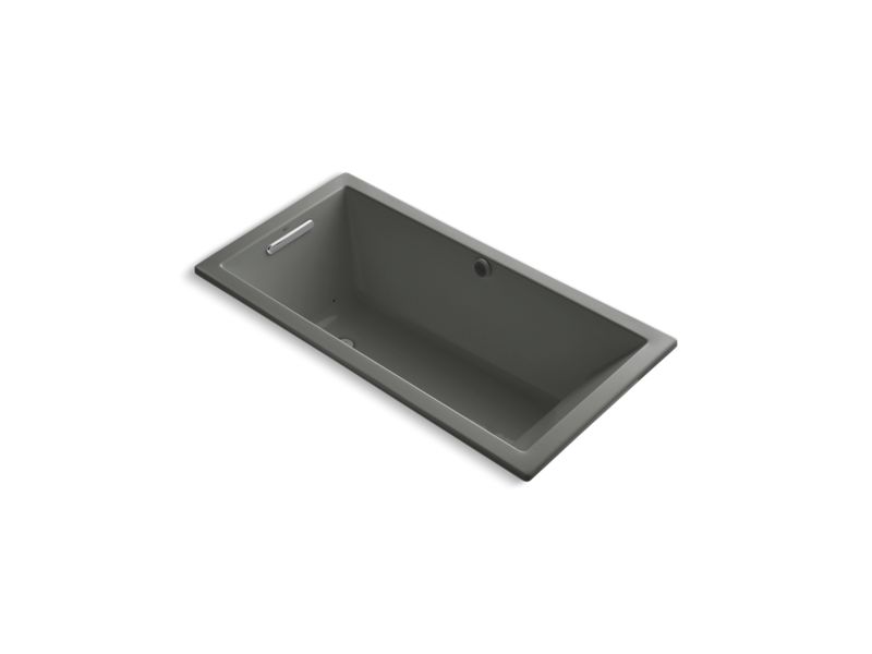 KOHLER K-1167-GH-58 Thunder Grey Underscore 60" x 30" Heated BubbleMassage air bath with end drain