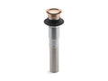 KOHLER K-7124-RGD Vibrant Rose Gold Pop-up clicker drain without overflow