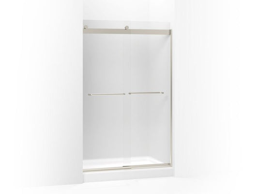 KOHLER K-706014-D3-MX Matte Nickel Levity Sliding shower door, 74" H x 44-5/8 - 47-5/8" W, with 1/4" thick Frosted glass