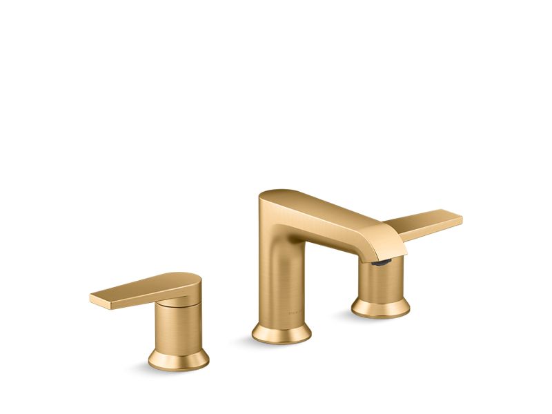 KOHLER K-97093-4-2MB Vibrant Brushed Moderne Brass Hint Widespread bathroom sink faucet, 1.2 gpm