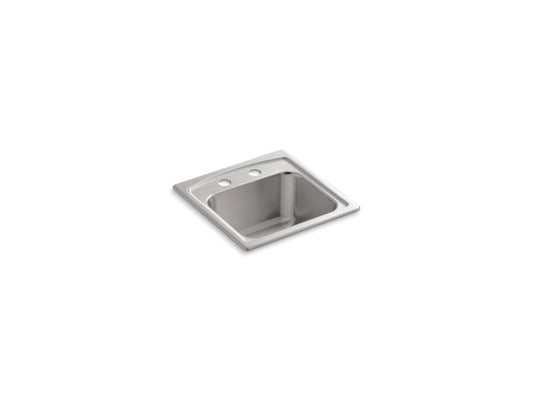 KOHLER K-3349-2-NA Toccata 15" x 15" x 7-11/16" top-mount bar sink with 2 faucet holes