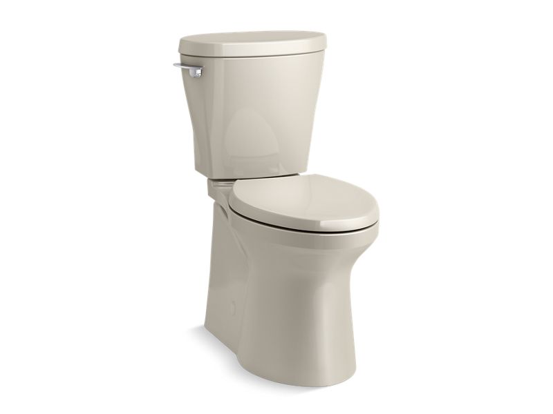 KOHLER K-20197-G9 Betello Comfort Height Betello Comfort Height two-piece elongated 1.28 gpf toilet skirted trapway, Revolution 360 swirl flushing technology and left-hand trip lever, seat not included