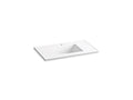 KOHLER K-2781-1-0 Ceramic/Impressions 37" rectangular vanity-top bathroom sink with single faucet hole