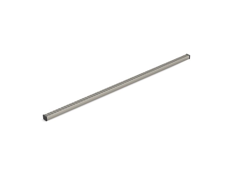KOHLER K-80657-BNK Crystal Clear glass with Anodized Brushed Nickel frame 1-1/4" x 48" linear drain grate with lattice pattern
