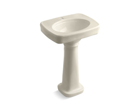 KOHLER K-2338-1-47 Bancroft 24" pedestal bathroom sink with single faucet hole