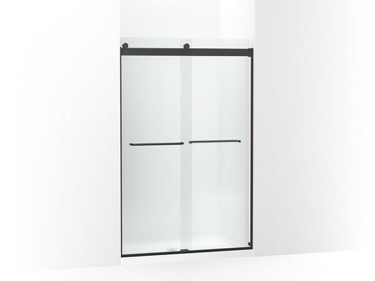 KOHLER K-706014-D3-BL Matte Black Levity Sliding shower door, 74" H x 44-5/8 - 47-5/8" W, with 1/4" thick Frosted glass