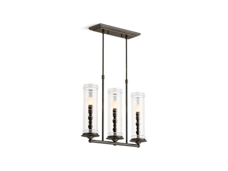 KOHLER K-23344-CH03-BZL Damask Three-light linear chandelier