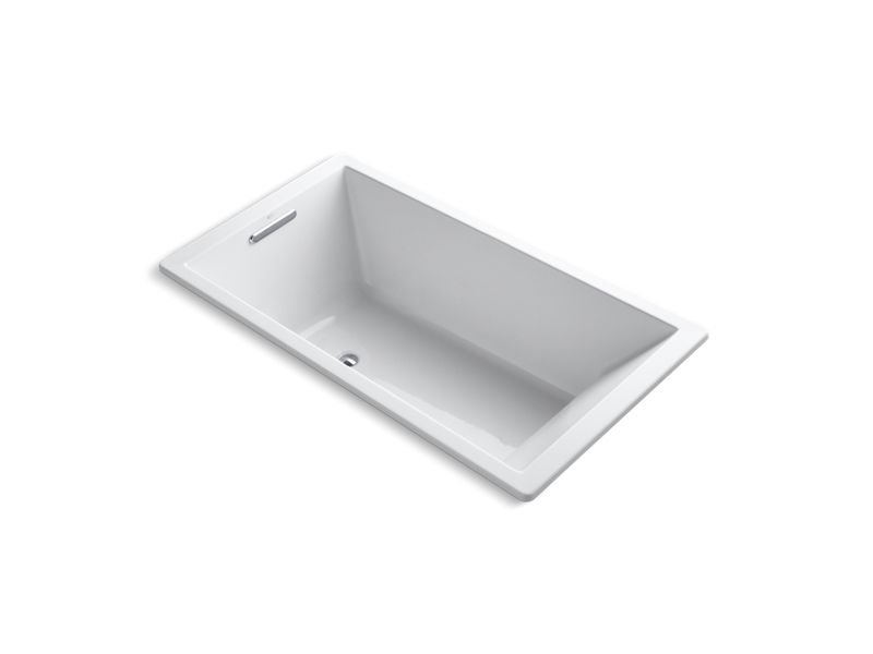 KOHLER K-1136-0 White Underscore 66" x 36" drop-in bath with end drain