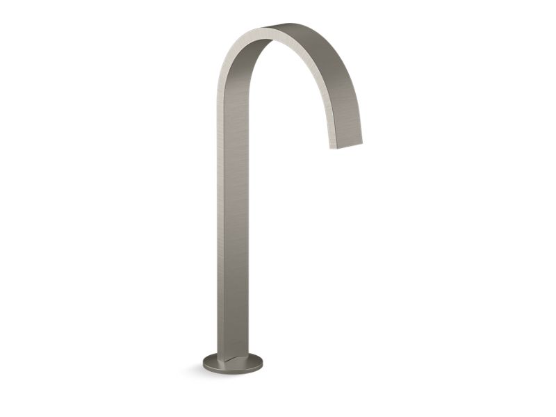 KOHLER K-77966-BN Vibrant Brushed Nickel Components Bathroom sink spout with Ribbon design, 1.2 gpm