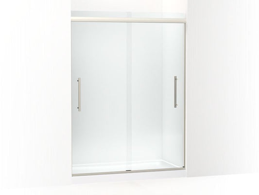 KOHLER K-707600-8L-BNK Anodized Brushed Nickel Pleat 79-1/16" H sliding shower door with 5/16" - thick glass