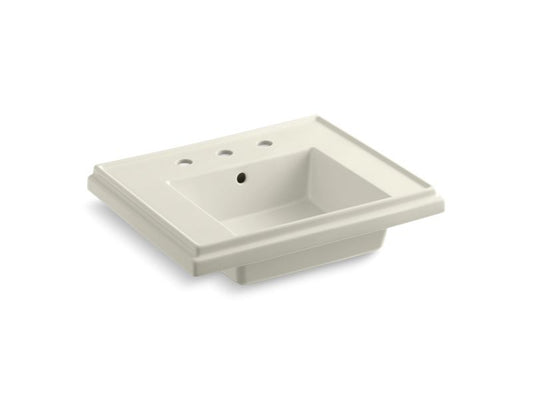 KOHLER K-2757-8-96 Tresham 24" pedestal bathroom sink basin with 8" widespread faucet holes