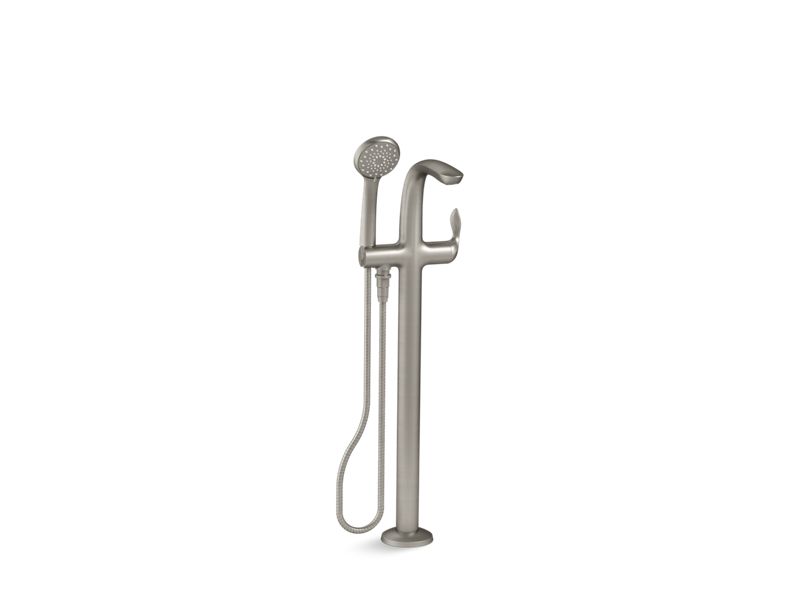 KOHLER K-T97334-4-BN Refinia floor-mount bath filler trim with handshower