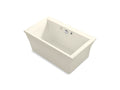 KOHLER K-24019-GHW-96 Stargaze 60" x 34" freestanding Heated BubbleMassage air bath with Bask heated surface and fluted shroud
