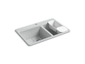 KOHLER K-8669-1A2-95 Riverby 33" Top-Mount Double-Bowl Workstation Kitchen Sink In Ice Grey