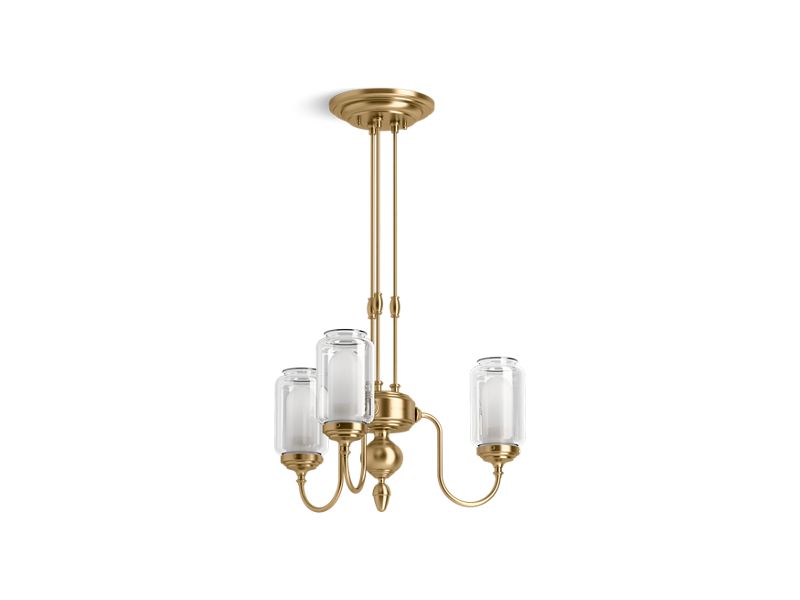 KOHLER K-22657-CH03-BGL Artifacts 22" Chandelier In Moderne Brushed Gold