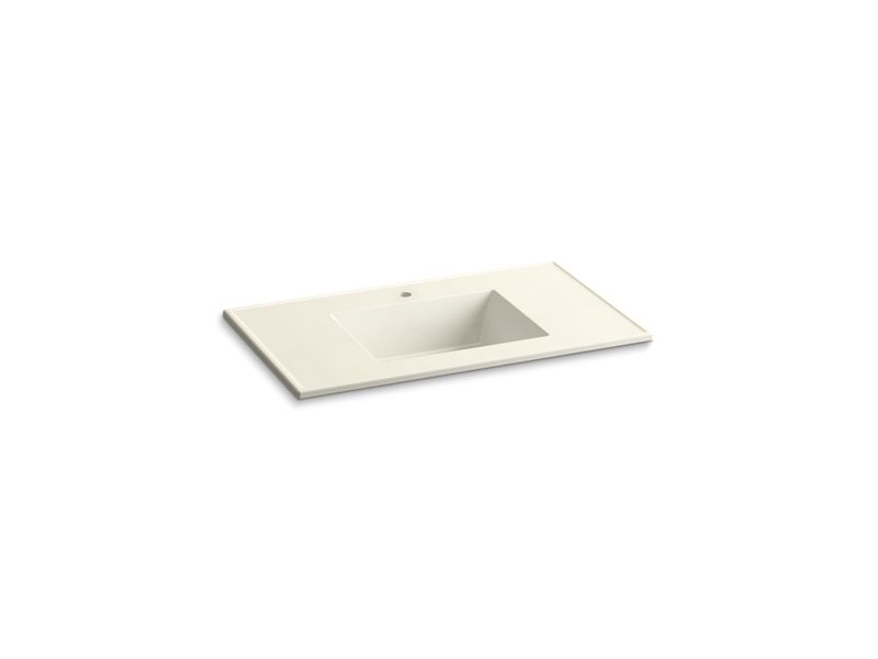 KOHLER K-2781-1-G83 Ceramic/Impressions 37" rectangular vanity-top bathroom sink with single faucet hole