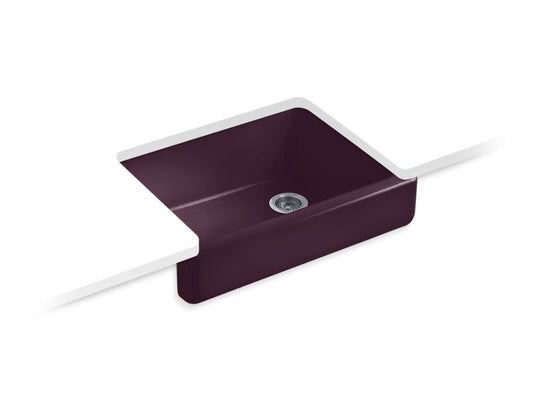 KOHLER K-6486-PLM Whitehaven 29-1/2" x 21-9/16" x 9-5/8" Undermount single-bowl farmhouse kitchen sink