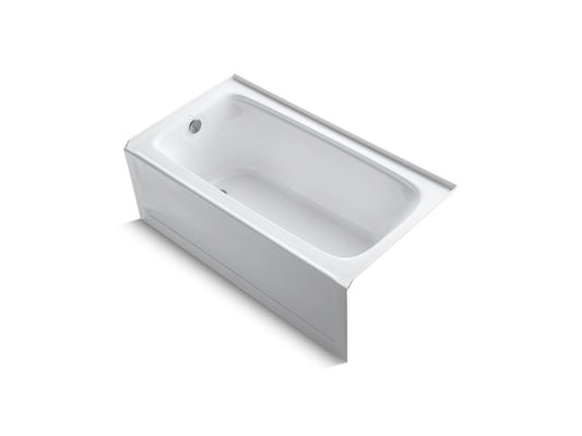 KOHLER K-1150-LAW-0 Bancroft 60" x 32" alcove bath with Bask heated surface, integral apron, and left-hand drain