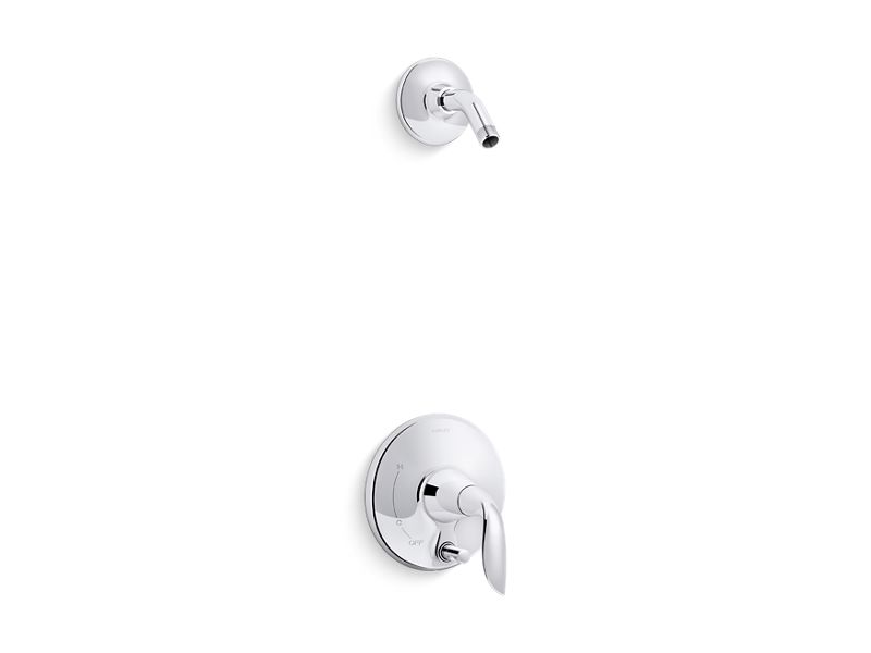 KOHLER K-T5319-4L-CP Refinia Rite-Temp(R) shower trim set with push-button diverter, less showerhead