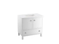 KOHLER K-CM99506-BD1-1WA Jacquard 36" Bathroom Vanity Cabinet With Sink And Quartz Top In Linen White