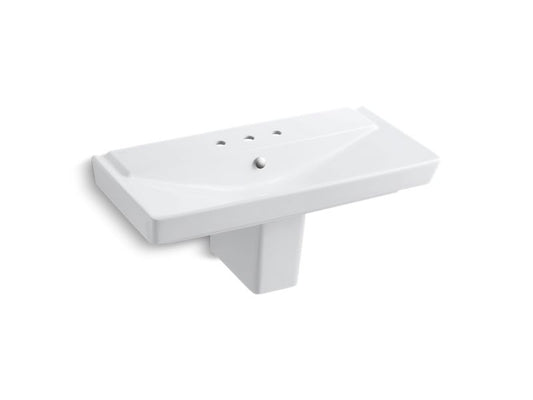 KOHLER K-5148-8-0 Rêve 39" semi-pedestal bathroom sink with 8" widespread faucet holes