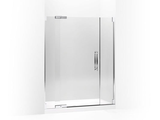 KOHLER K-705741-L-SHP Finial Pivot shower door, 72-1/4" H x 57-1/4 - 59-3/4" W, with 1/2" thick Crystal Clear glass