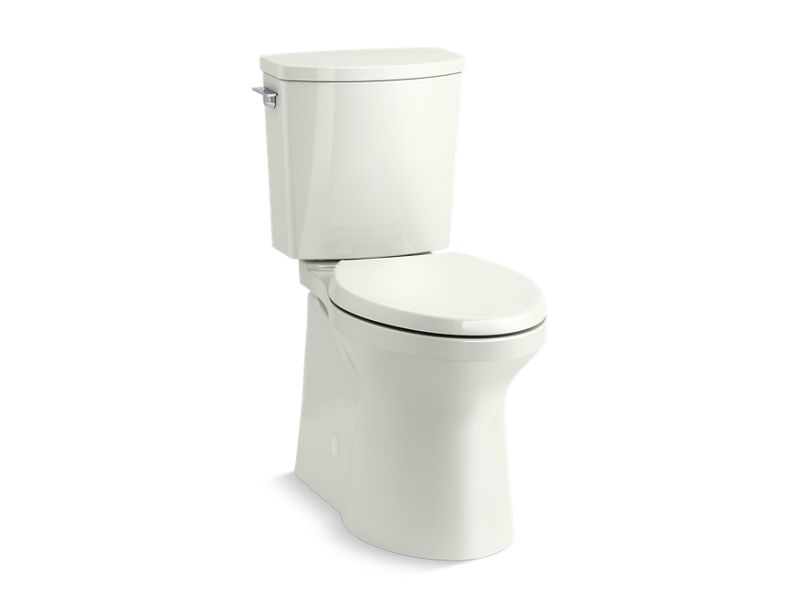 KOHLER K-90097-NY Irvine Comfort Height Two-piece elongated Comfort Height with ContinuousClean, skirted trapway, left-hand trip lever and Revolution 360 swirl flushing technology, seat not included