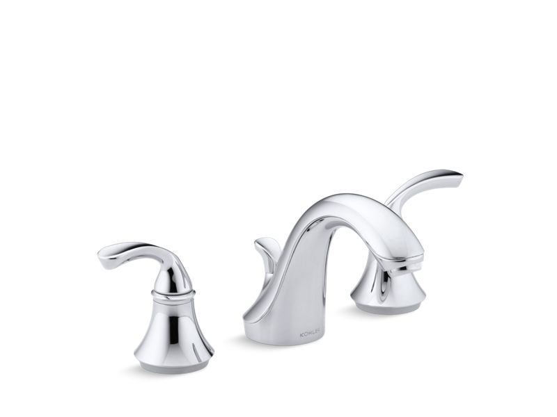 KOHLER K-10272-4-CP Polished Chrome Forte Widespread bathroom sink faucet with sculpted lever handles