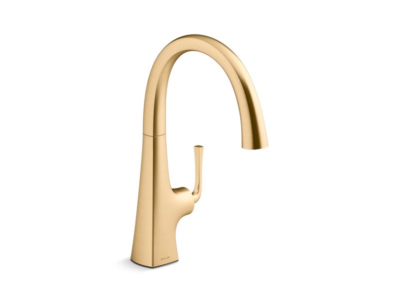KOHLER K-22065-2MB Vibrant Brushed Moderne Brass Graze Single-handle bar sink faucet