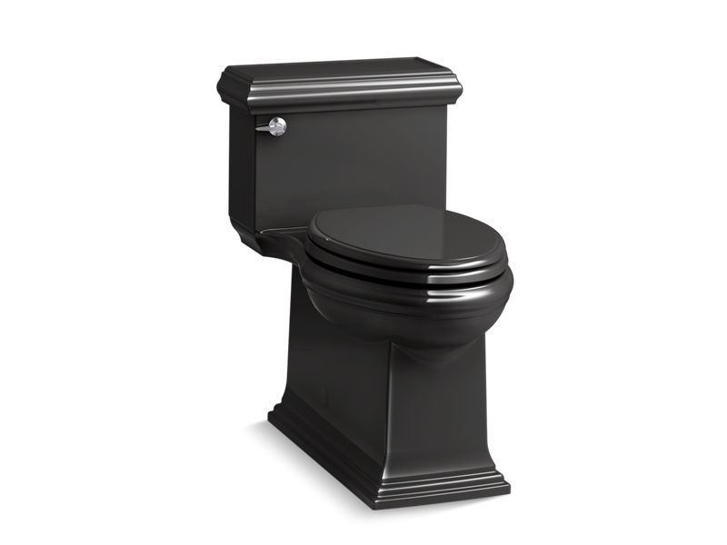 KOHLER K-6424-7 Black Black Memoirs Classic One-piece compact elongated toilet with skirted trapway, 1.28 gpf