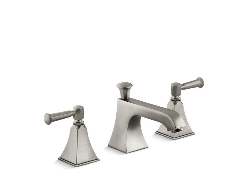 KOHLER K-454-4S-BN Memoirs Stately Widespread bathroom sink faucet with lever handles