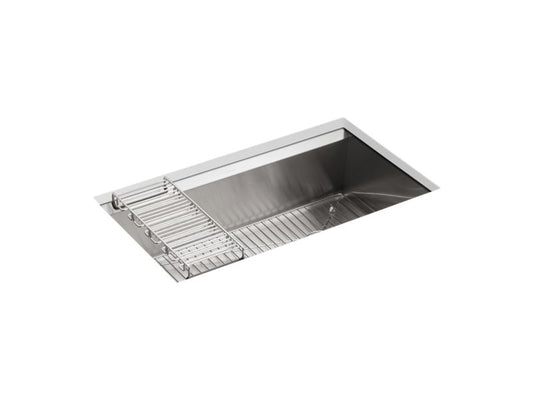 KOHLER K-3673-NA 8 Degree 33" x 18" x 10" Undermount large single-bowl kitchen sink